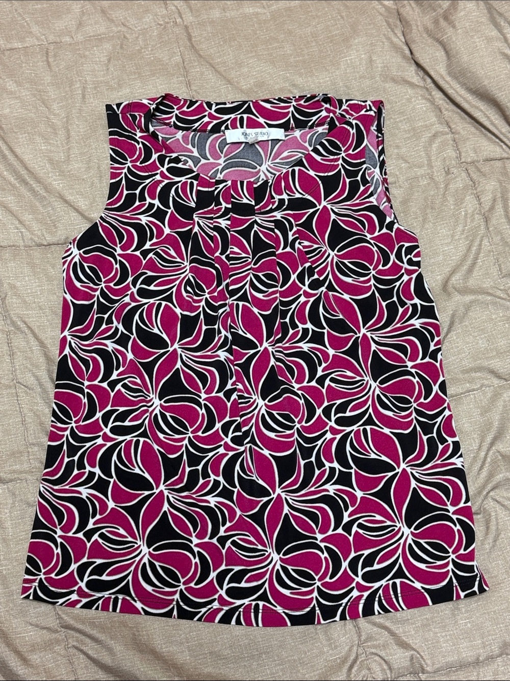 Jones Studio Abstract Printed Sleeveless Blouse Tank Top Small Like New